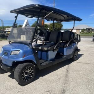 2025 club car onward 6 passenger gas ptv | metallic ice blue | unlimited family range!