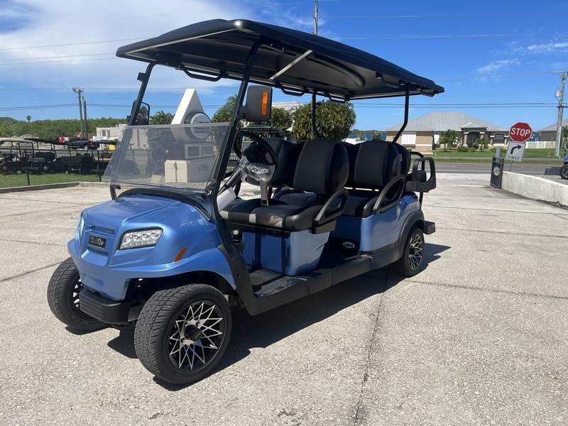 2025 club car onward 6 passenger gas ptv | metallic ice blue | unlimited family range!