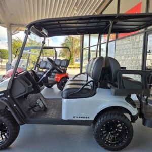 2025 e z go express 4 gas lifted ptv | slate finish | unlimited range adventure sale!