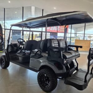 2025 e z go express 6 gas lifted ptv | slate finish | unlimited range 6 passenger!