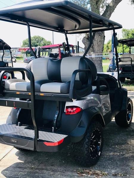 2026 club car onward lifted 4 passenger gas golf cart | signature silver | all terrain power! 2026 club car onward lifted 4 passenger gas golf cart | signature silver | all terrain power!