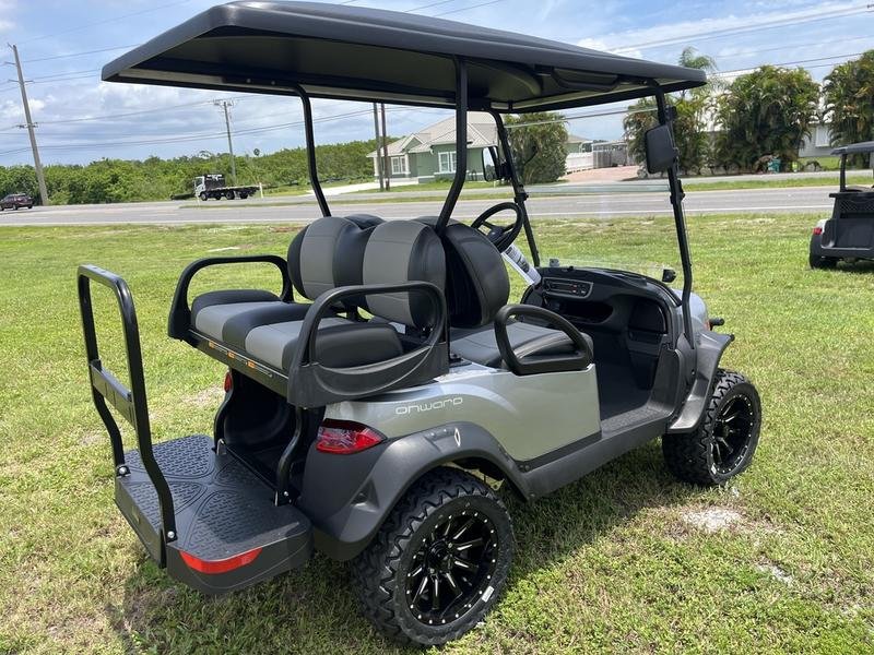 2026 club car onward lifted 4 passenger gas ptv | metallic signature silver | unlimited range sale!
