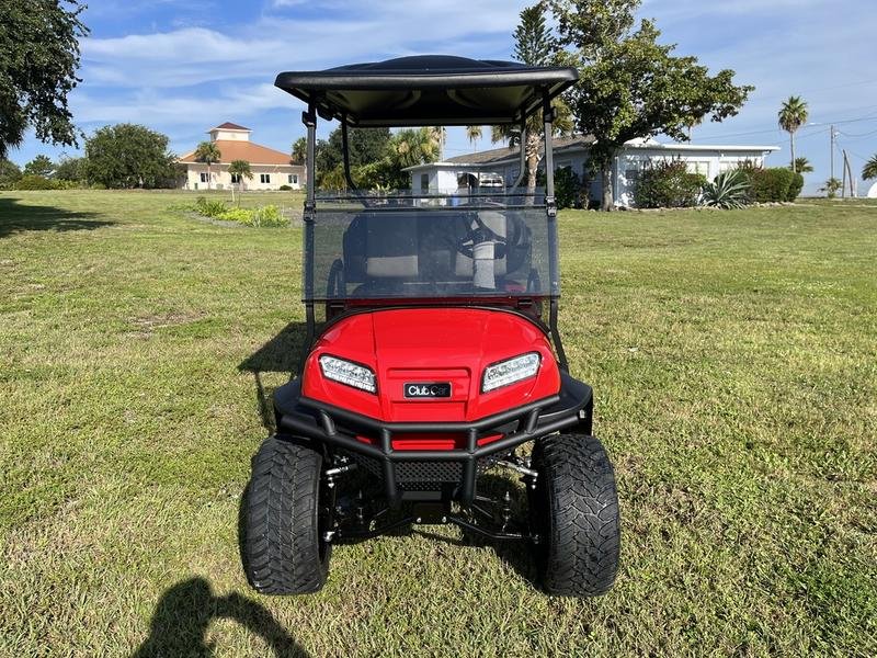 2026 club car onward lifted 4 passenger gas golf cart | rally red | all day range & power!