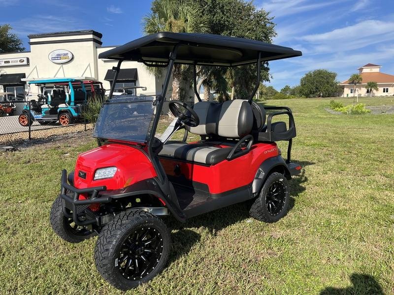 2026 club car onward lifted 4 passenger gas golf cart | rally red | all day range & power!