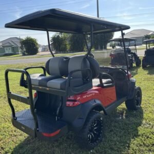 2026 club car onward lifted 4 passenger gas golf cart | rally red | all day range & power!