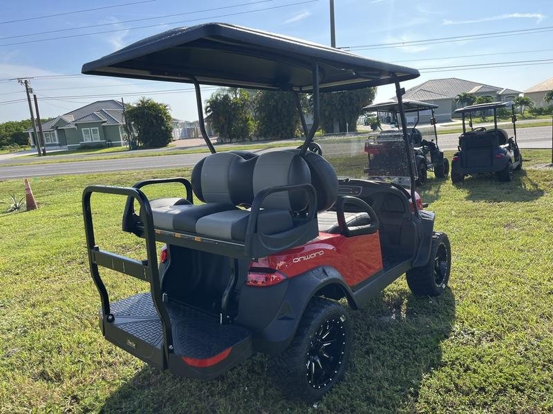 2026 club car onward lifted 4 passenger gas golf cart | rally red | all day range & power!